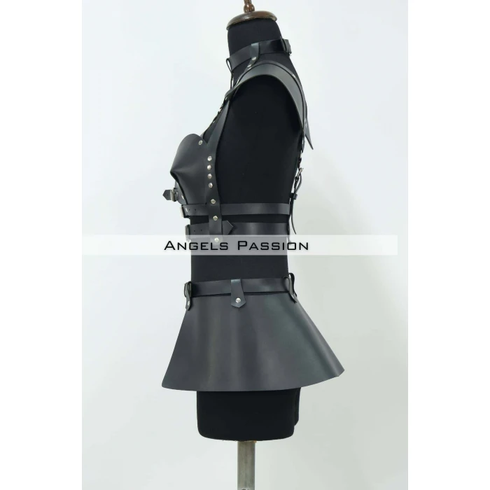 Deri Elbise Harness, Deri Etek Ve Göğüs Elbise - Brf1371