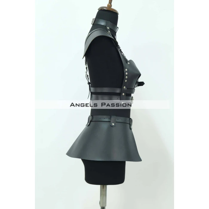 Deri Elbise Harness, Deri Etek Ve Göğüs Elbise - Brf1371