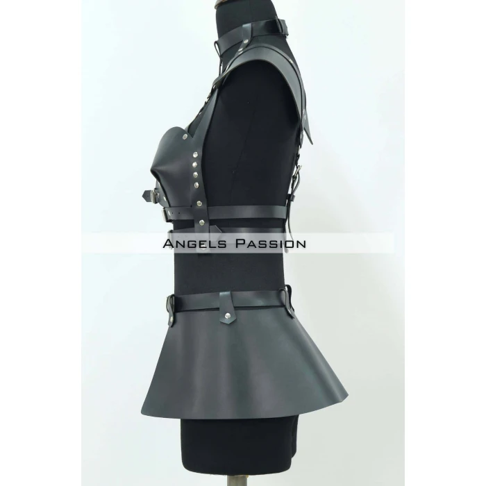 Deri Elbise Harness, Deri Etek Ve Göğüs Elbise - Brf1371
