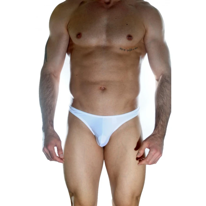 Erkek  Arkası Metalli Beyaz Tanga