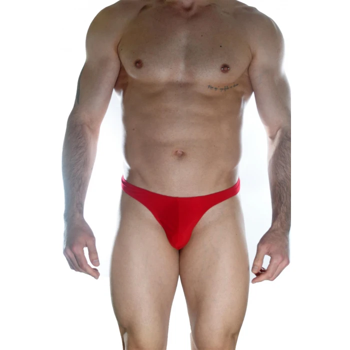 Erkek  Arkası Metalli Kırmızı Tanga Çamaşır