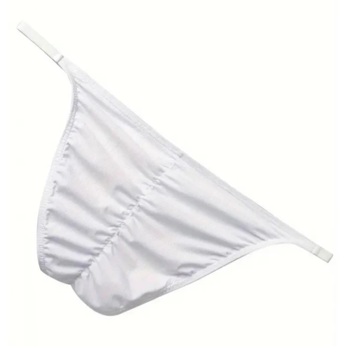 Erkek  Beyaz Büzgülü Slip İç Giyim