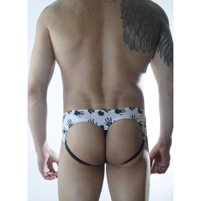 Erkek El Desenli Jockstrap Fantezi İç Giyim