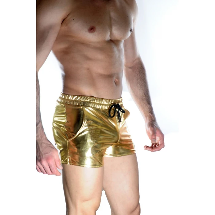 Erkek Gold Lame Short