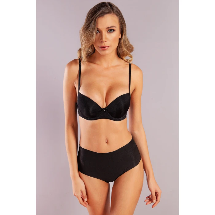 Garabina Foam Cup  Push Up Bra, Siyah Konforlu Ve Şık Sütyen