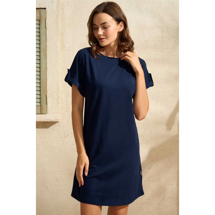 Günlük Kısa Kol Bisiklet Yaka Kadın Cotton Düz Yazlık Kısa Pijama Takımı