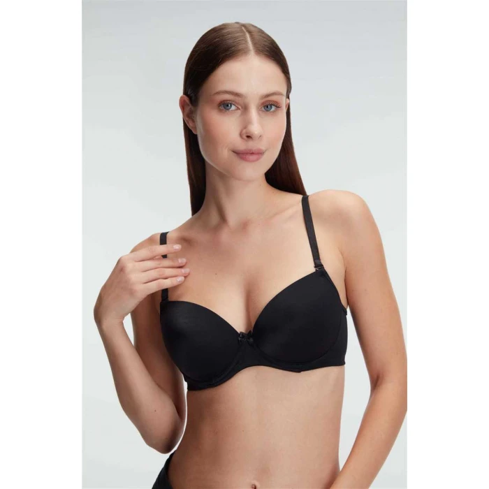 Kadın Balenli Desteksiz Dolgusuz Askıları Çıkabilen Günlük Klasik T-shirt Sütyeni