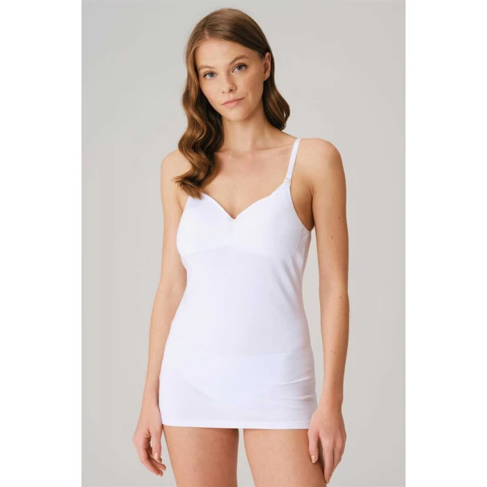 Kadın Modal Pamuklu Lohusa Önden Açılan Süngerli Cuplu Emzirme Atleti