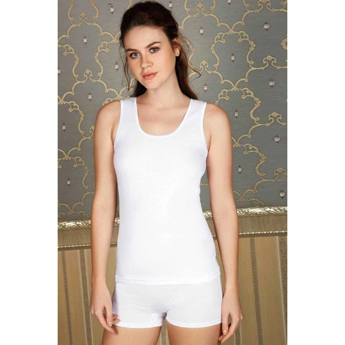 Kadın Pamuklu Ribana Geniş Askılı Atlet