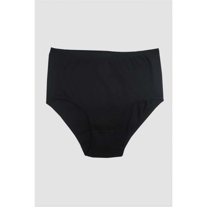 Kadın Pamuklu Ribana Yüksek Bel Geniş Bel Lastikli Külot