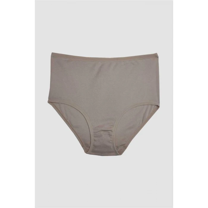 Kadın Pamuklu Ribana Yüksek Bel Geniş Bel Lastikli Külot