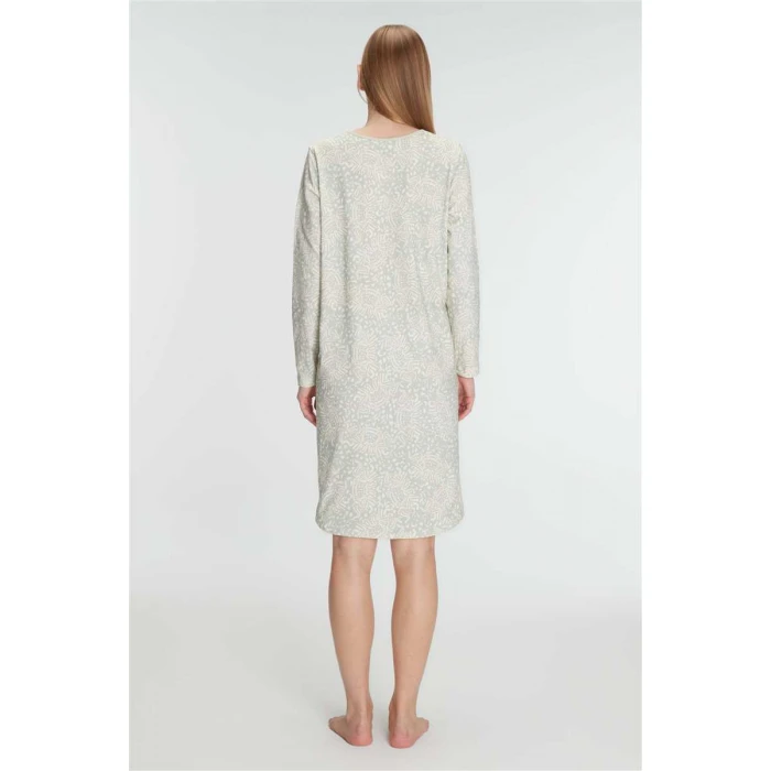 Kadın % Pamuklu Uzun Kollu Gecelik – Doğal, Rahat Ve Yumuşak Dokulu Kışlık Ev Şıklığı