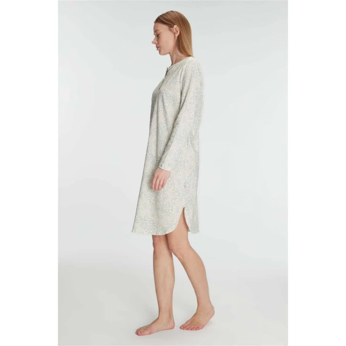 Kadın % Pamuklu Uzun Kollu Gecelik – Doğal, Rahat Ve Yumuşak Dokulu Kışlık Ev Şıklığı