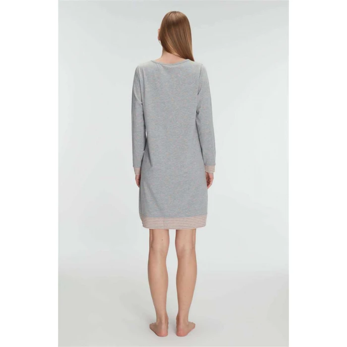 Kadın Pamuklu Uzun Kollu Gecelik – Yumuşak Dokulu, Nefes Alabilen Ve Zarif Ev Konforu