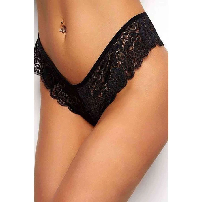 Kadın Siyah Dantelli Seksi Külot