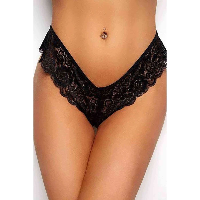 Kadın Siyah Dantelli Seksi Külot