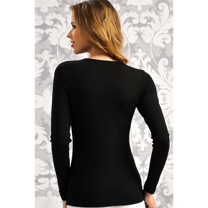 Kadın Termal Uzun Kol Geniş Yaka İçlik T-shirt