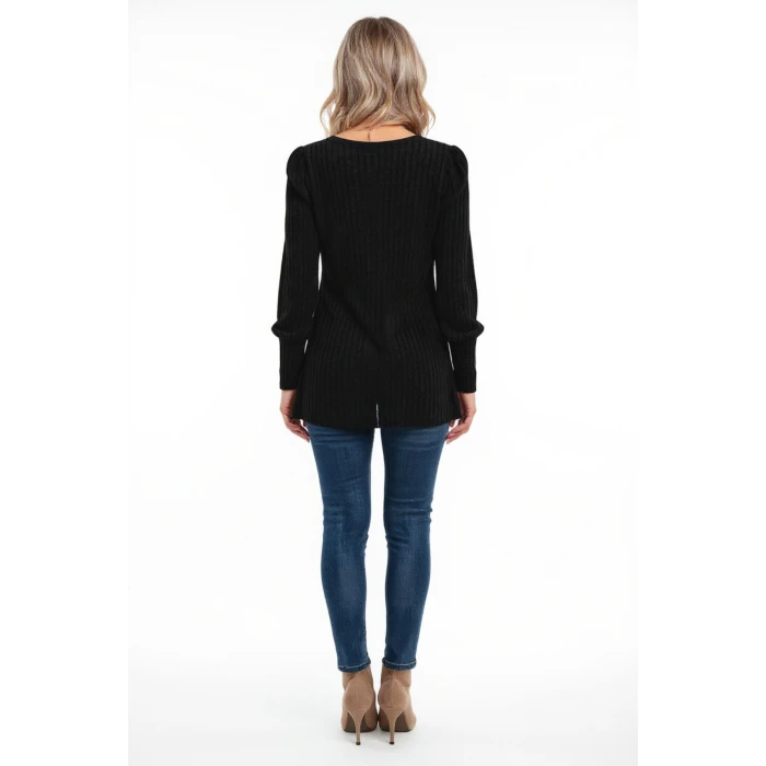 Kadın Uzun Kollu Düğmeli Mevsimlik Bluz – Yumuşak Dokulu, Esnek ve Sıcak Tutan Kumaş