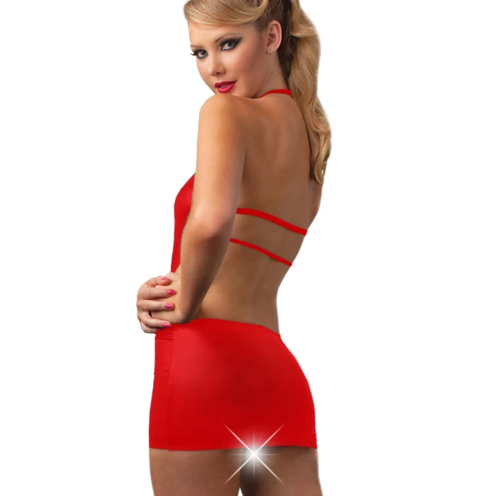 Kırmızı Seksi Mini Elbise