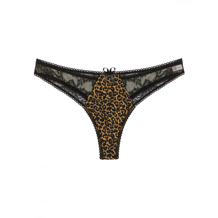 Leopar Desenli Dantelli Fantezi G String Külot