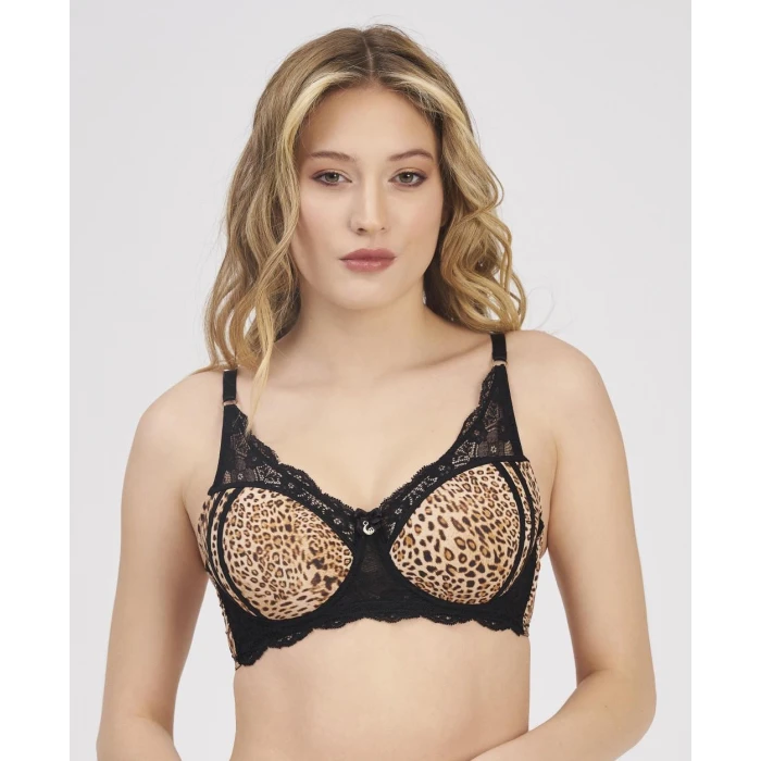Moonlıght 2209 Balenli Desteksiz Leopar Sütyen