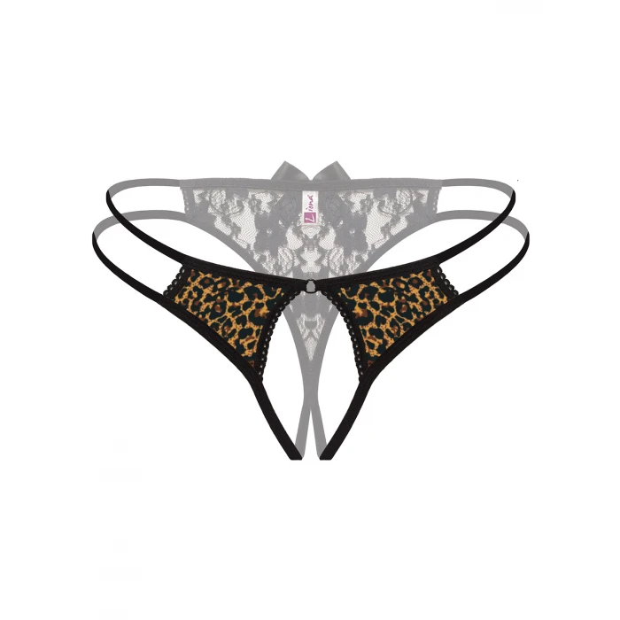 Önü Açık Büyük Beden Leopar Desenli Fantazi Bato Külot