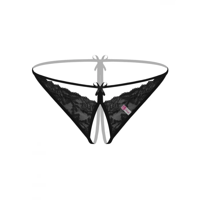 Özel Bölgesi Açık Siyah Fantazi İç Giyim String