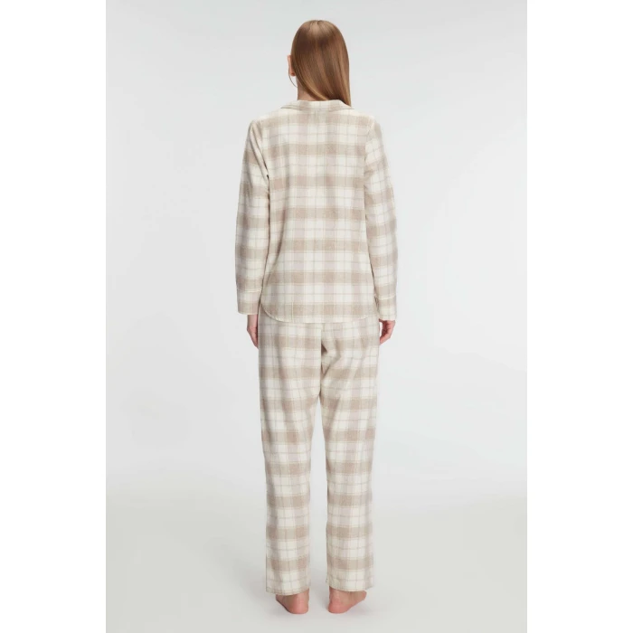 Pamuklu Uzun Kol Gömlek Pantolon Pijama Takımı