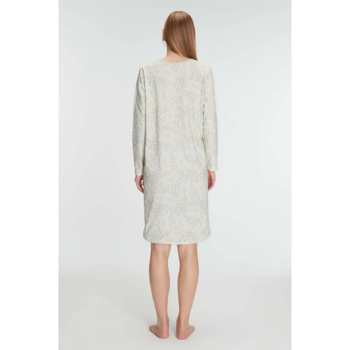 Pamuklu Uzun Kollu Gecelik