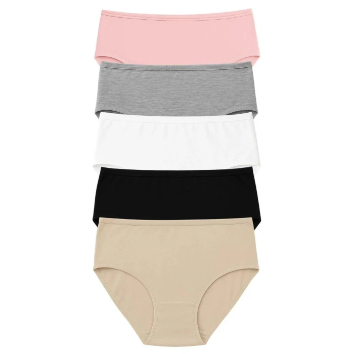 Pk40004 Büyük Beden Yüksek Bel Külot 5 Li Paket