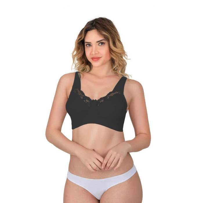 Siyah Mı Emay 181 B Dantelli Toparlayıcı Cotton Sütyen