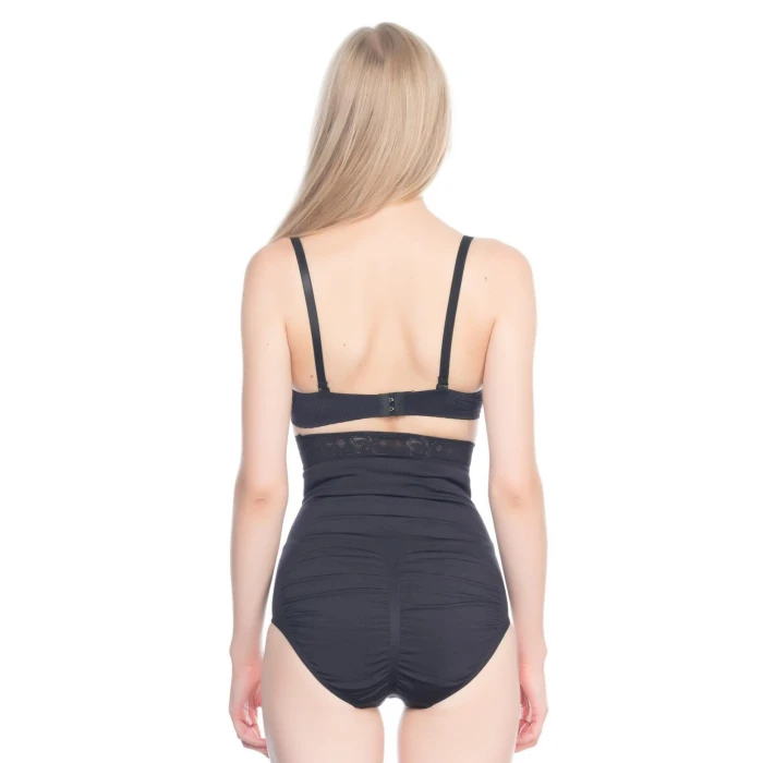 Siyah Mı Emay 2028 Dantelli Yüksek Bel Slip Korse