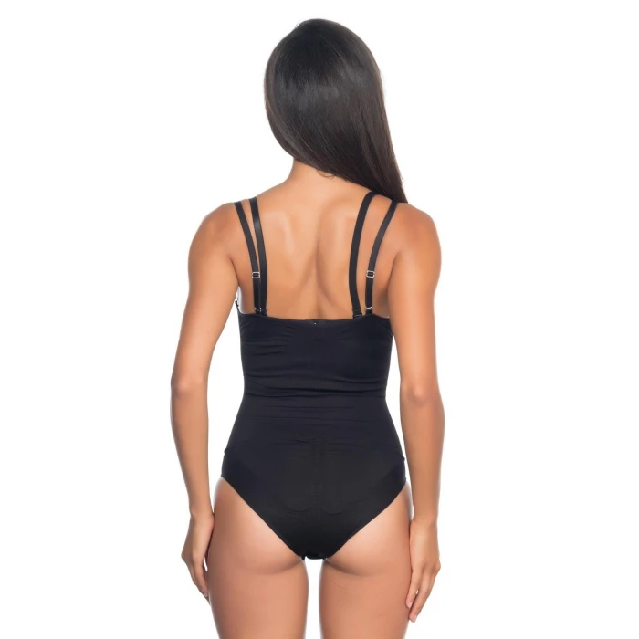Siyah Mı Emay 2073 Göğüsü Açık Desenli Body Korse