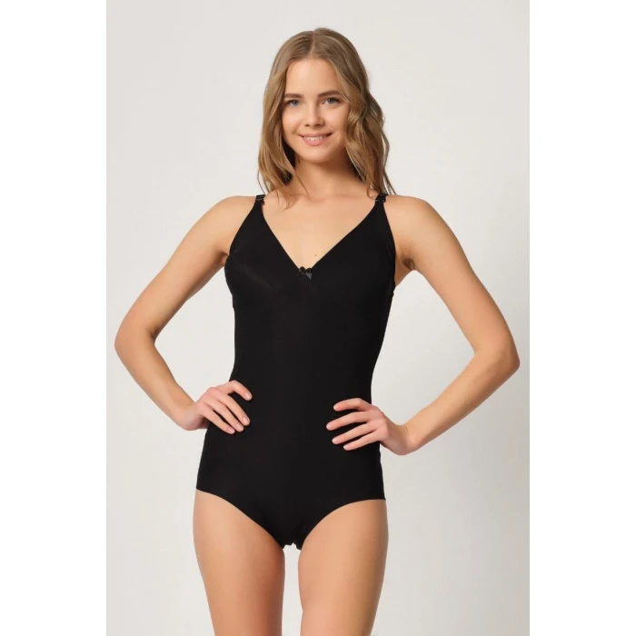 Siyah Mı Emay 2821 Balenli Double Boy Slip Lazer Korse