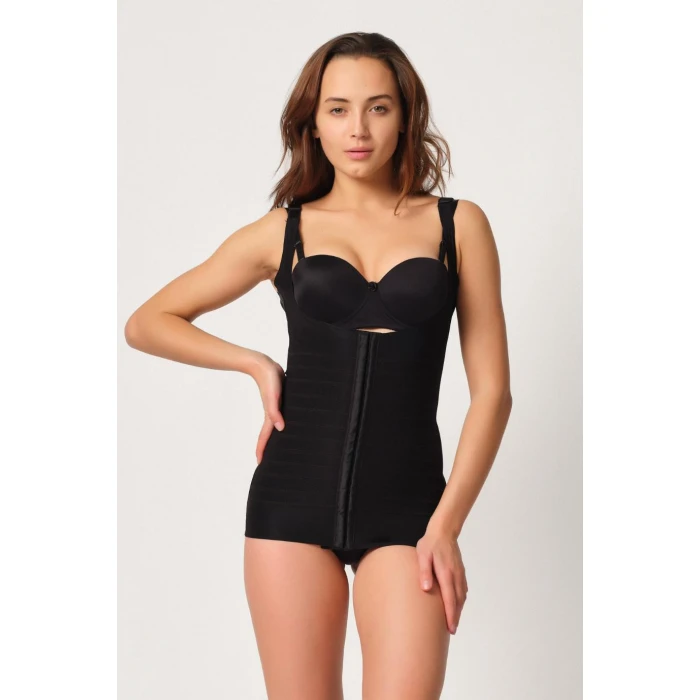 Siyah Mı Emay 2916 Karyoka Destekli Agraflı Atlet Korse