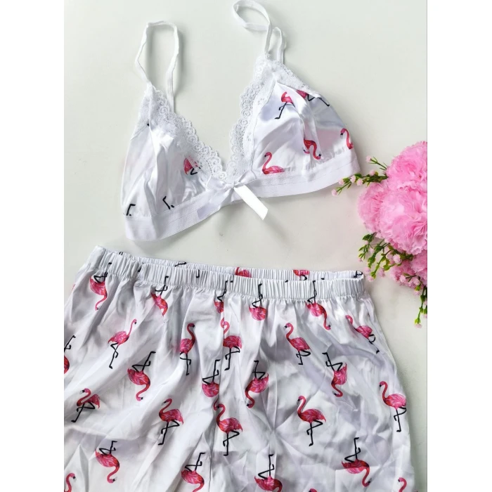Şortlu Sexy Filamingolu Takım