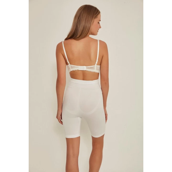 Beyaz Mı Emay 3005 Soft Uzun Paçalı Boxer Korse