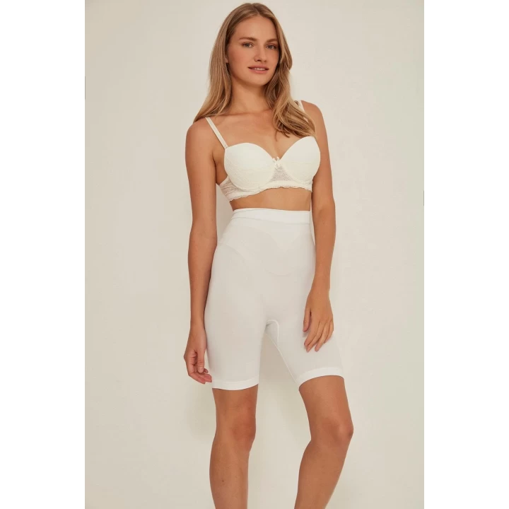 Beyaz Mı Emay 3005 Soft Uzun Paçalı Boxer Korse