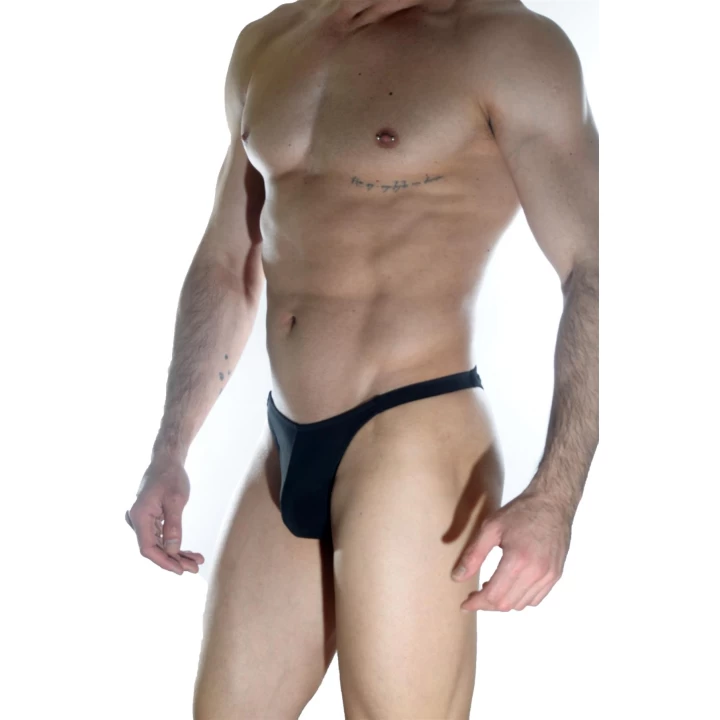 Erkek  Arkası Büzgülü Siyah Brazillian Slip