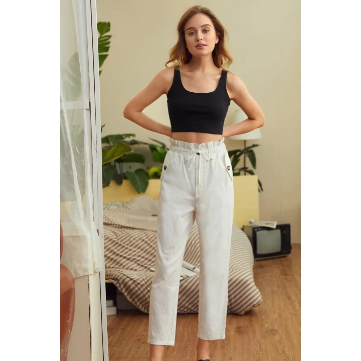 Kadın Siyah Kalın Askılı Crop Top Büstiyer