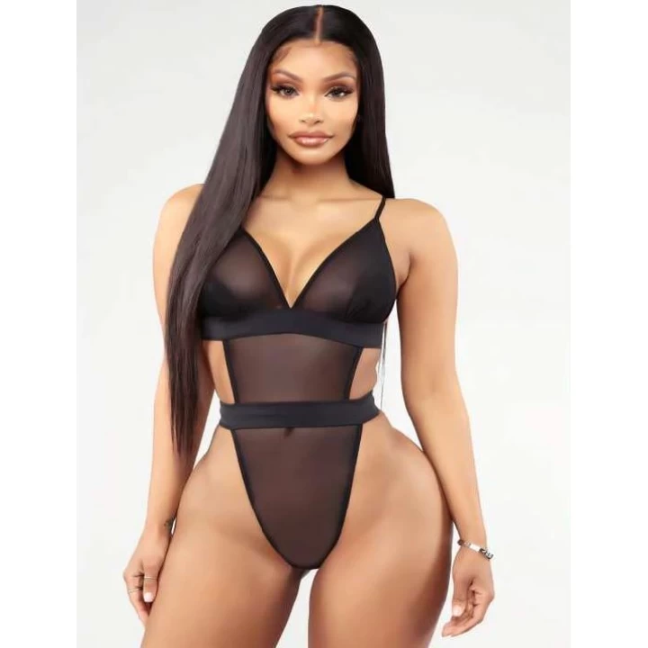 Siyah Transparan Tül Fantezi Babydoll