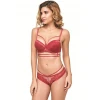 Balenli Destekli Dolgulu Askıları Çıkabilen Yaka Detaylı Çıkabilen Göğüs Altı Aksesuarlı Dantelli Sütyen Ve String Takım