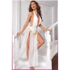 Beyaz Pul Aksesuarlı Tül Etekli Kadın Seksi Gecelik