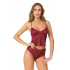 Bordo Jakarlı Babydoll Şort Takımı