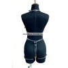 Deri Body Harness, Zincir Ve Kelepçeli Fantezi İç Giyim - Brf1098