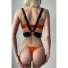 Deri Fantezi Aksesuar, Zincirli Deri Harness - Brf1018