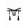 Deri İç Giyim Püsküllü Tanga Harness - Brf439