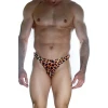 Erkek  Arkası Metalli Leopar Tanga Çamaşır