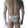 Erkek Gümüş Lame Brazillian Slip