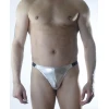 Erkek Gümüş Lame Brazillian Slip